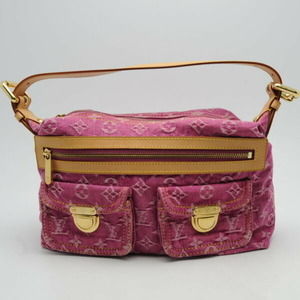 Louis Vuitton Bag Pink Denim Monogram PM Baggy